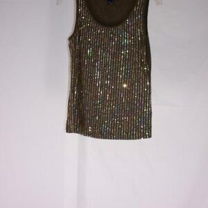 Chaps Glittering Sequin Tank Top